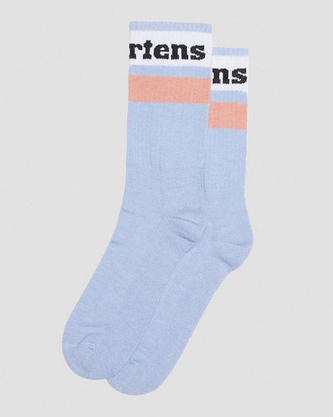 Dr Martens Athletic Logo Organic Cotton Blend Men Socks Blue | USA-524981