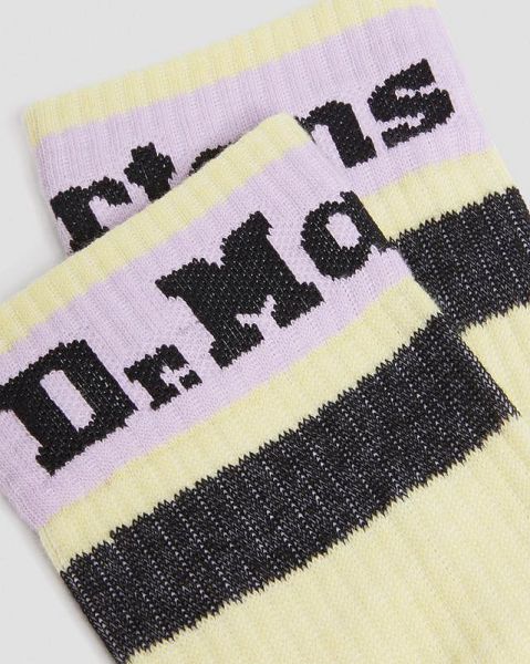 Dr Martens Athletic Logo Organic Cotton Blend Men Socks Lemon Yellow | USA-962134