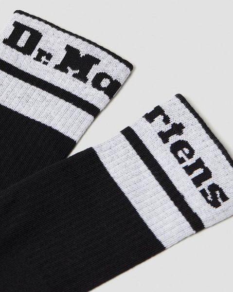 Dr Martens Athletic Logo Organic Cotton Blend Accessories Socks Black / White | USA-613705