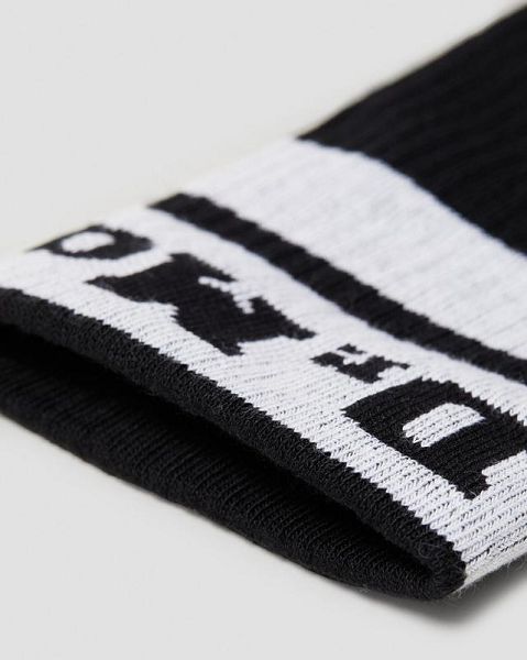 Dr Martens Athletic Logo Organic Cotton Blend Accessories Socks Black / White | USA-613705