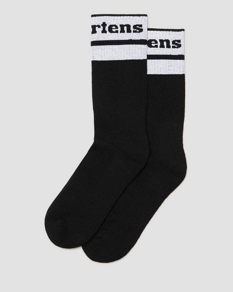 Dr Martens Athletic Logo Organic Cotton Blend Accessories Socks Black / White | USA-613705