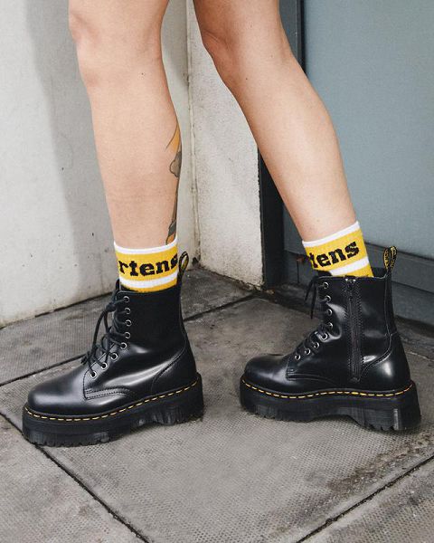 Dr Martens Athletic Logo Organic Cotton Blend Accessories Socks White / Yellow | USA-49731