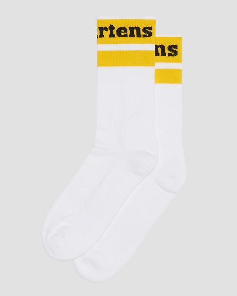 Dr Martens Athletic Logo Organic Cotton Blend Accessories Socks White / Yellow | USA-49731