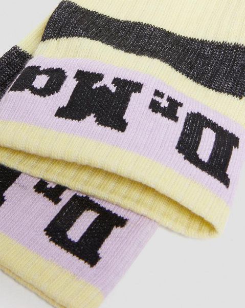 Dr Martens Athletic Logo Organic Cotton Blend Accessories Socks Lemon Yellow | USA-748591