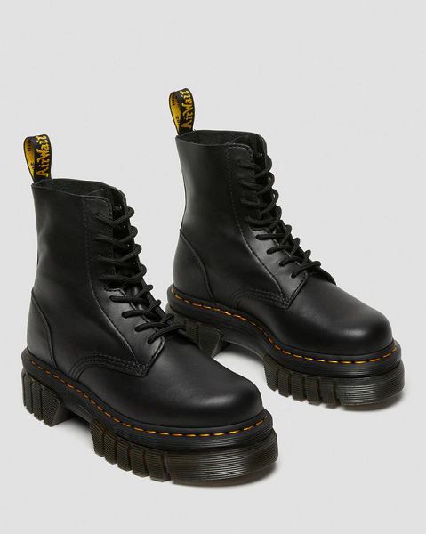 Dr Martens Audrick Nappa Leather Platform Women Ankle Boots Black | USA-458036