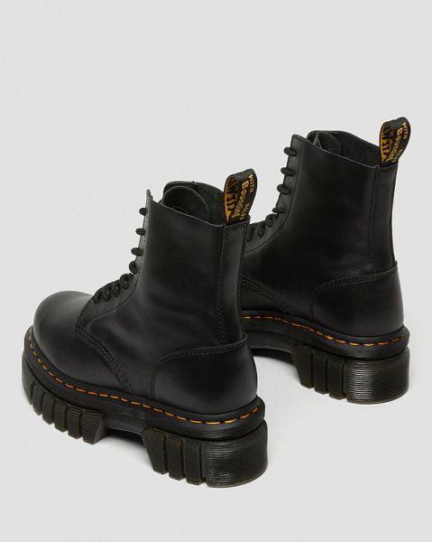 Dr Martens Audrick Nappa Leather Platform Women Ankle Boots Black | USA-458036