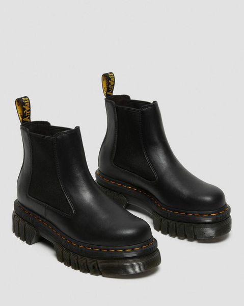 Dr Martens Audrick Nappa Leather Platform Women Chelsea Boots Black | USA-684530