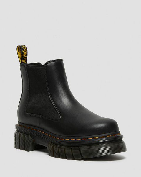 Dr Martens Audrick Nappa Leather Platform Men Chelsea Boots Black | USA-135986