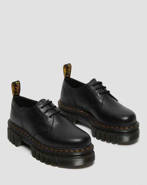 Dr Martens Audrick Nappa Leather Women Platform Shoes Black | USA-36815