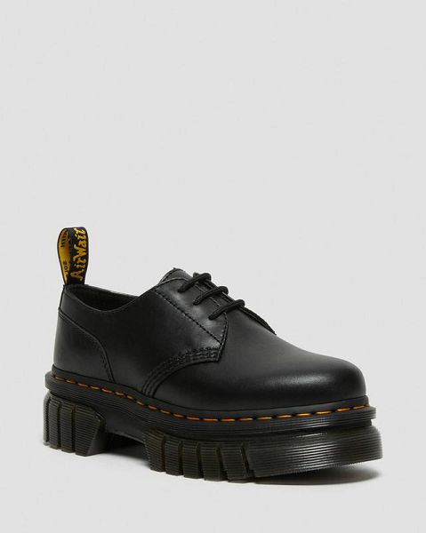 Dr Martens Audrick Nappa Leather Women Platform Shoes Black | USA-36815