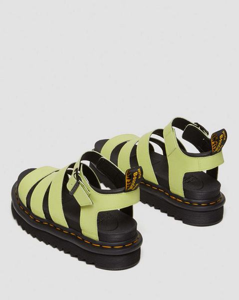 Dr Martens Blaire Athena Leather Women Strap Sandals Light Green | USA-856024