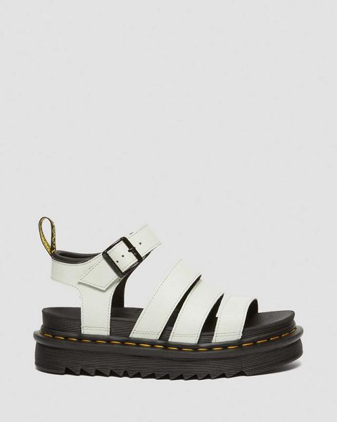 Dr Martens Blaire Athena Leather Women Strap Sandals White / Black | USA-748150