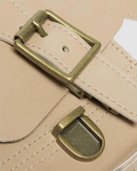 Dr Martens Carrara Leather Vertical Accessories Crossbody Bags Beige | USA-152847