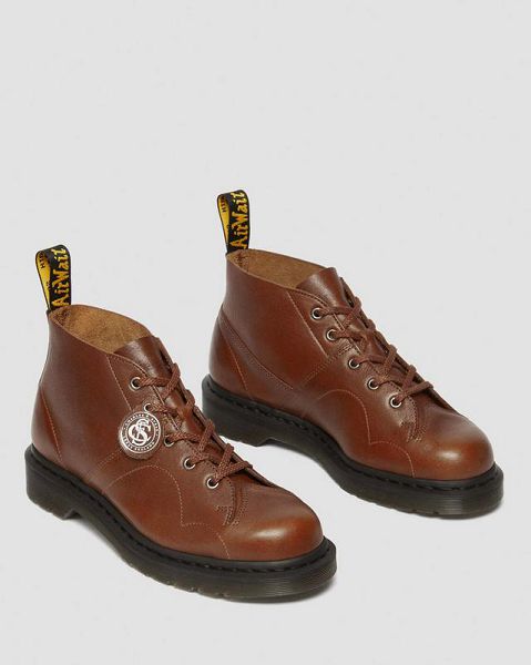 Dr Martens Church Buckingham Leather Men Monkey Boots Brown | USA-108367