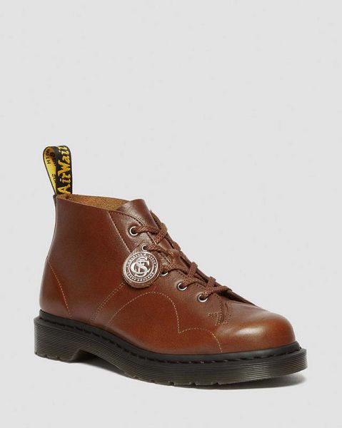 Dr Martens Church Buckingham Leather Men Monkey Boots Brown | USA-108367