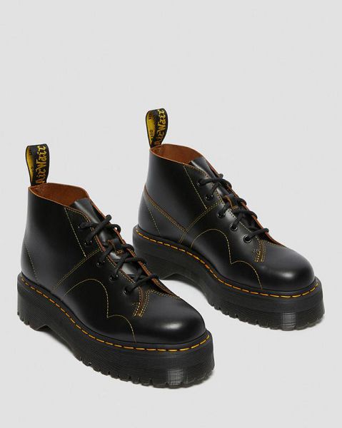 Dr Martens Church Platform Women Monkey Boots Black | USA-741052