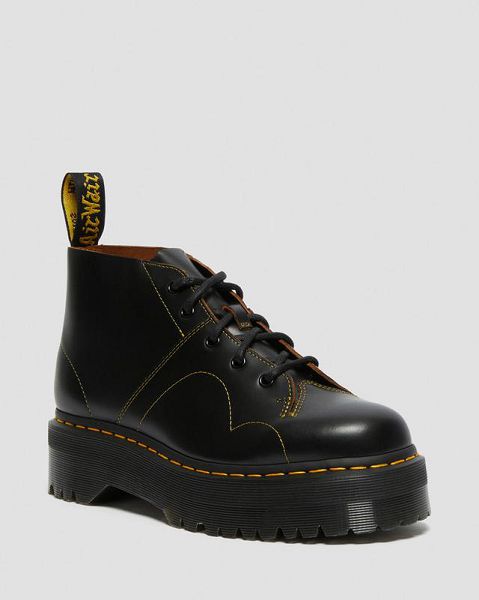 Dr Martens Church Platform Women Monkey Boots Black | USA-741052