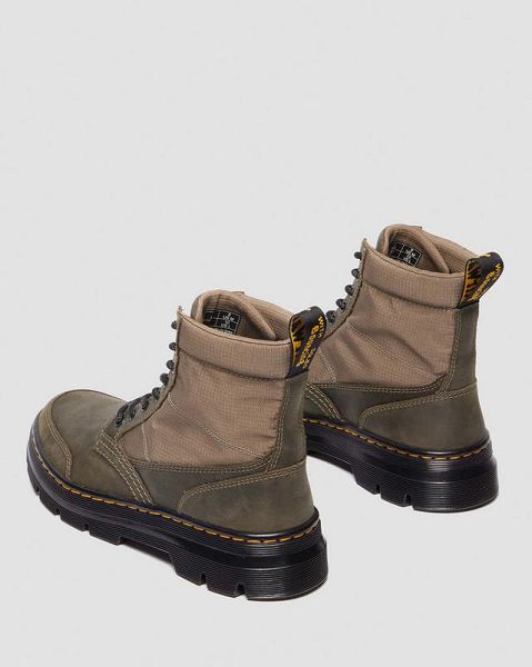 Dr Martens Combs Jungle Zip Men Casual Boots Khaki / Olive | USA-158692