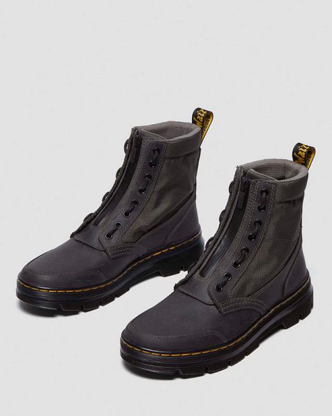 Dr Martens Combs Jungle Zip Men Casual Boots Grey | USA-348672