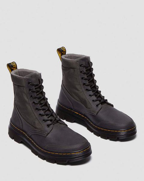 Dr Martens Combs Jungle Zip Men Casual Boots Grey | USA-348672