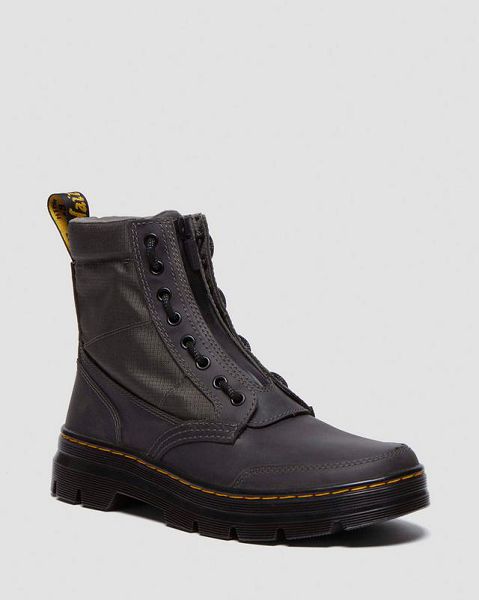 Dr Martens Combs Jungle Zip Men Casual Boots Grey | USA-348672