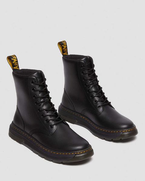 Dr Martens Crewson Classic Leather Men Casual Boots Black | USA-796320