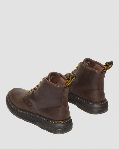 Dr Martens Crewson Crazy Horse Leather Casual Women Chukka Boots Dark Brown | USA-94175