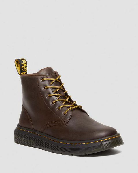 Dr Martens Crewson Crazy Horse Leather Casual Women Chukka Boots Dark Brown | USA-94175