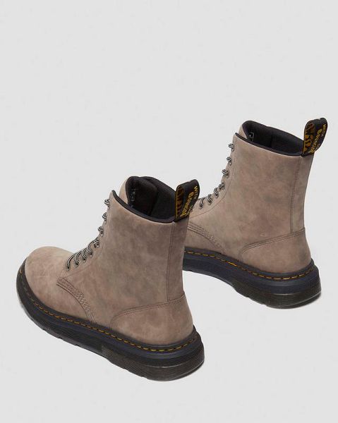 Dr Martens Crewson Dapple Buck Light Women Casual Boots Grey Brown | USA-853694