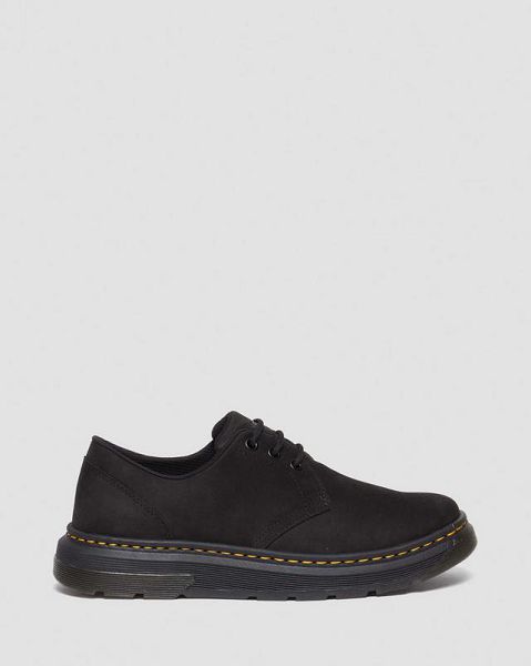 Dr Martens Crewson Lo Buffbuck Leather Men Casual Shoes Black | USA-273180