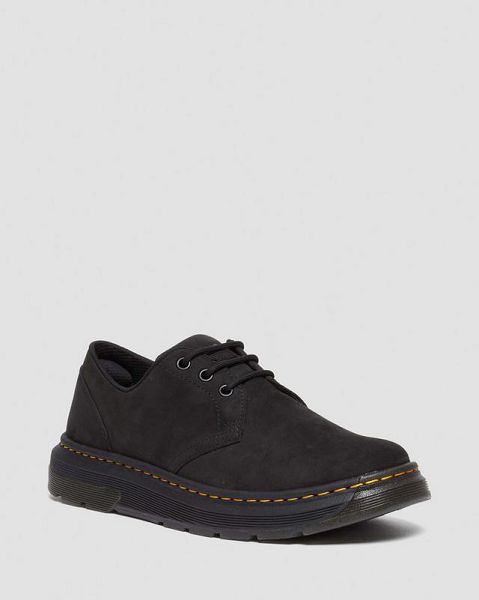 Dr Martens Crewson Lo Buffbuck Leather Men Casual Shoes Black | USA-273180