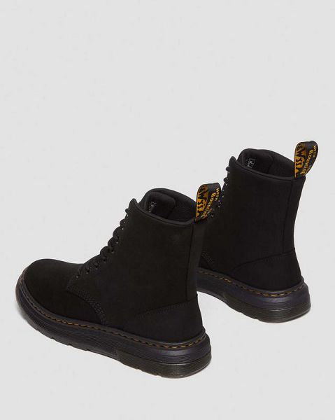 Dr Martens Crewson Nubuck Leather Men Casual Boots Black | USA-278405