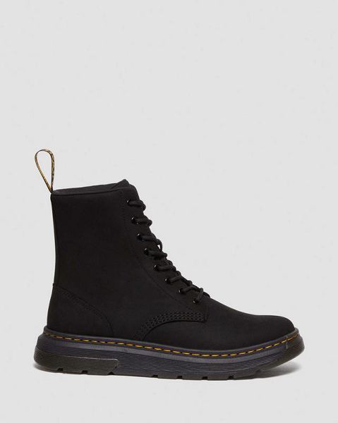 Dr Martens Crewson Nubuck Leather Men Casual Boots Black | USA-278405