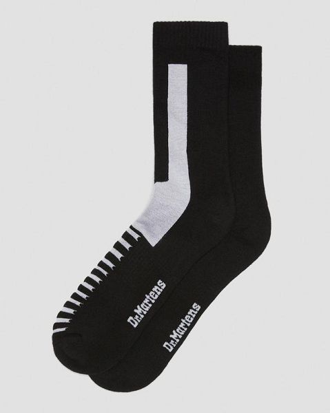 Dr Martens Double Doc Cotton Blend Accessories Socks Black / White | USA-137048