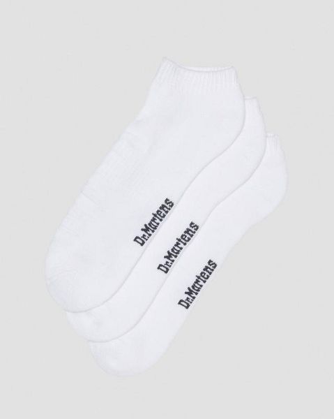 Dr Martens Double Doc Organic Cotton Blend Short 3-Pack Men Socks White | USA-643815