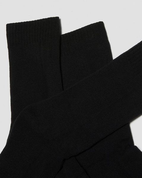 Dr Martens Double Doc Organic Cotton Blend 3-Pack Accessories Socks Black | USA-358427