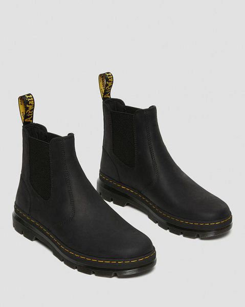 Dr Martens Embury Leather Casual Men Chelsea Boots Black | USA-329164