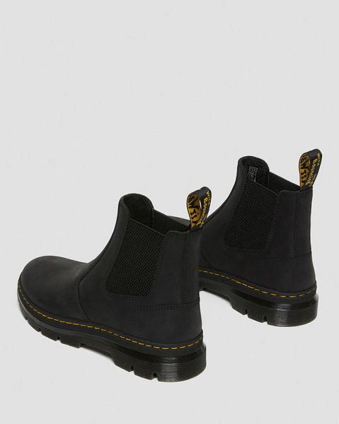 Dr Martens Embury Leather Casual Men Chelsea Boots Black | USA-329164