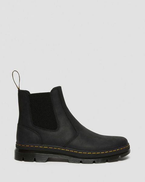 Dr Martens Embury Leather Casual Men Chelsea Boots Black | USA-329164