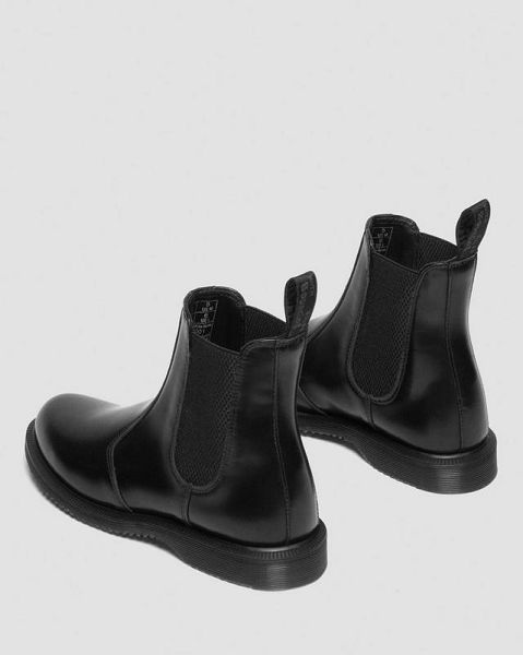 Dr Martens Flora Smooth Women Chelsea Boots Black | USA-82367