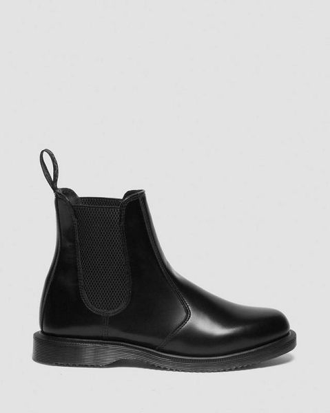 Dr Martens Flora Smooth Women Chelsea Boots Black | USA-82367