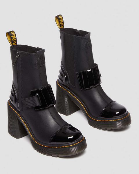 Dr Martens Gaya Alternative Leather Heeled Women Chelsea Boots Black | USA-480276