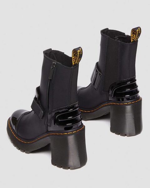 Dr Martens Gaya Alternative Leather Heeled Women Chelsea Boots Black | USA-480276