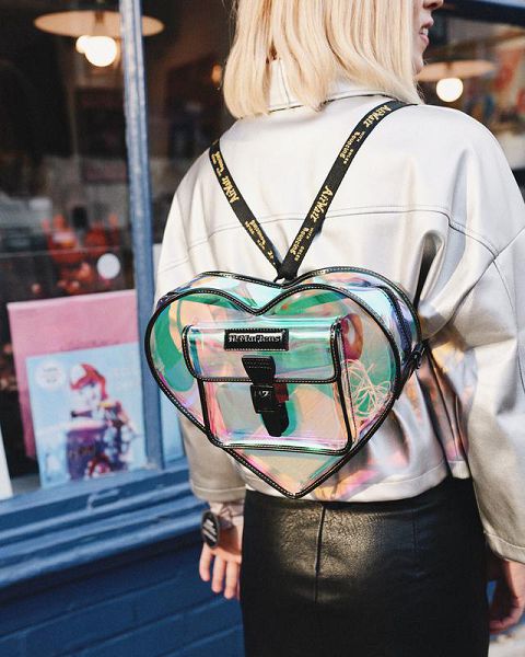 Dr Martens Heart Shaped Iridescent Transparent Accessories Backpack Multicolor / Black | USA-982530