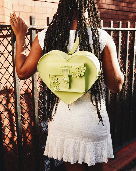 Dr Martens Heart Shaped Leather Accessories Backpack Light Green | USA-16429