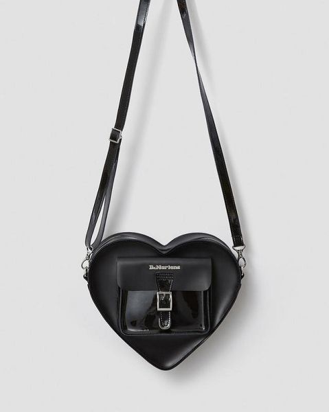 Dr Martens Heart Shaped Leather Women Backpack Black | USA-401739