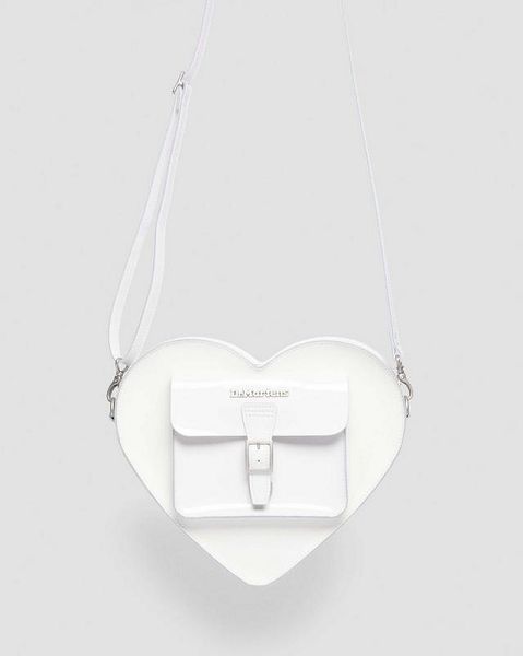 Dr Martens Heart Shaped Leather Women Backpack White | USA-587120