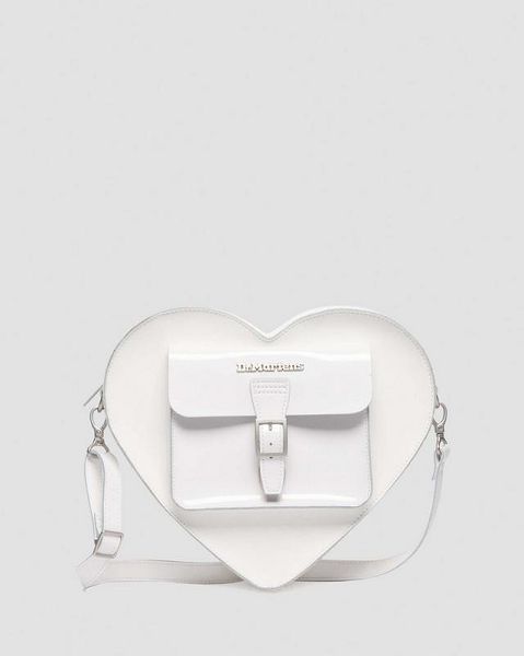 Dr Martens Heart Shaped Leather Women Backpack White | USA-587120