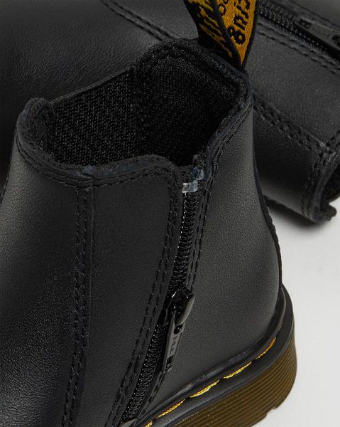 Dr Martens Infant/Toddler 2976 Softy T Leather Kids' Chelsea Boots Black | USA-126935