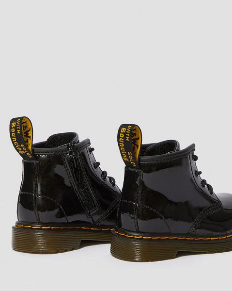 Dr Martens Infant 1460 Patent Leather Kids' Lace Up Boots Black | USA-893165